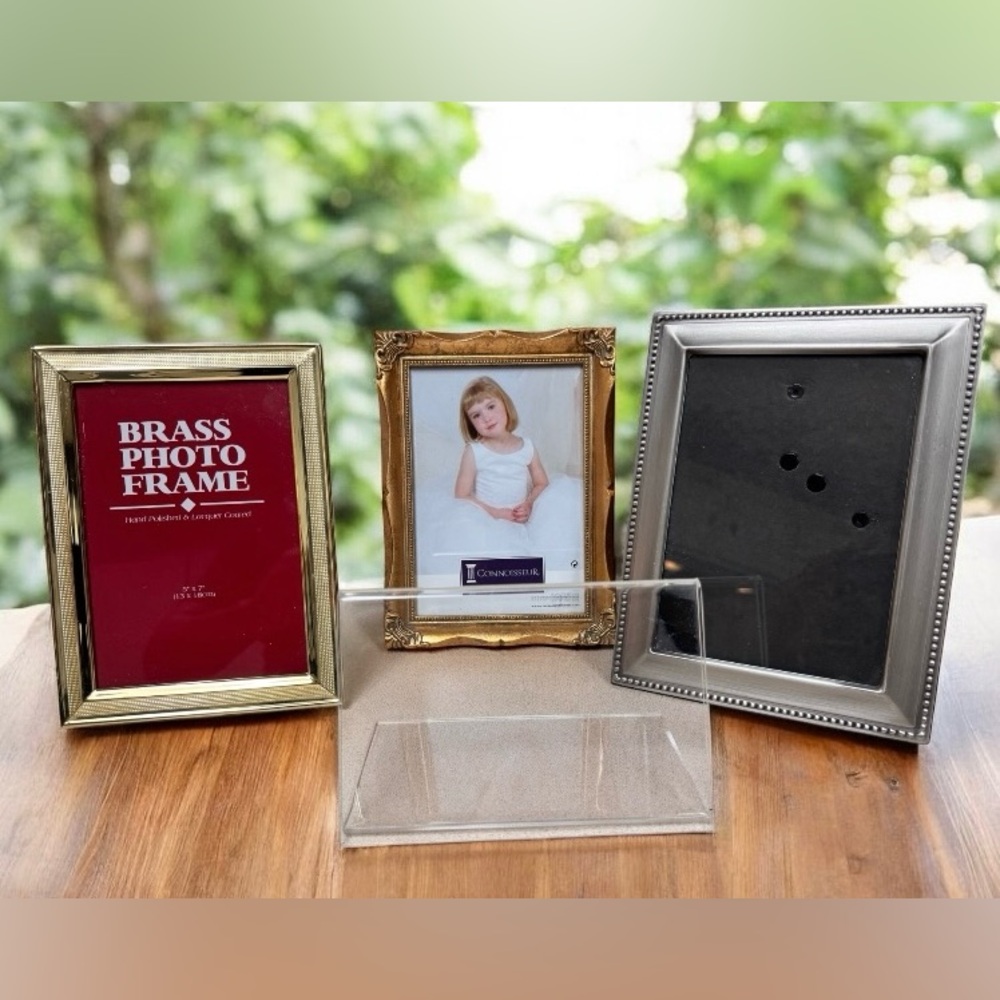 Vintage Elegant Brass and Silver Photo Frame Mix lot 4